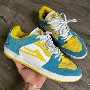 Rare Lakai Pacifico Telford Low Yellow White Cyan Skate Shoe Sneaker